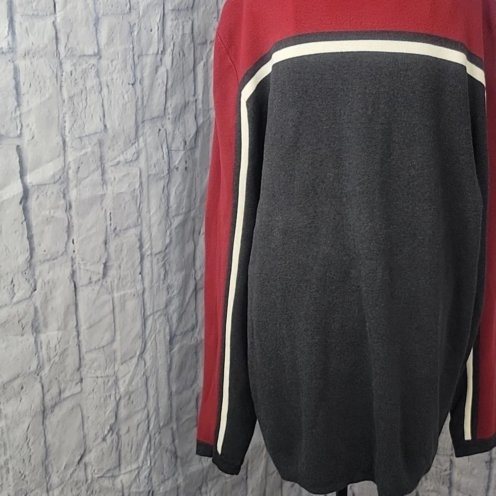 EDDIE BAUER Red, White, and Gray Crew Neck Men's Sweater‎ XL/TG - Picture 4 of 8
